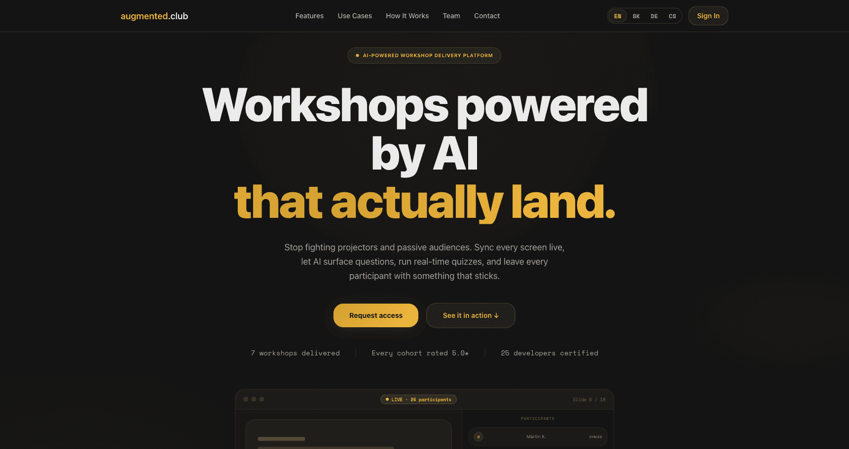 Screenshot of Augmented.club